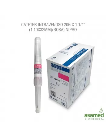 CATETER INTRAVENOSO 20G X 1.1/4\" (1,10X32MM)(ROSA) NIPRO