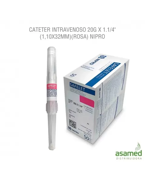 CATETER INTRAVENOSO 20G X 1.1/4\" (1,10X32MM)(ROSA) NIPRO