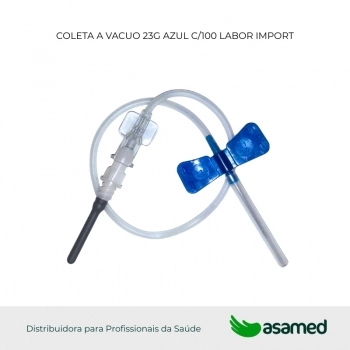 SCALP P/ COLETA A VACUO 23G AZUL C/100 LABOR IMPORT