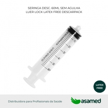 SERINGA DESC. 60ML SEM AGULHA LUER LOCK LATEX FREE DESCARPACK