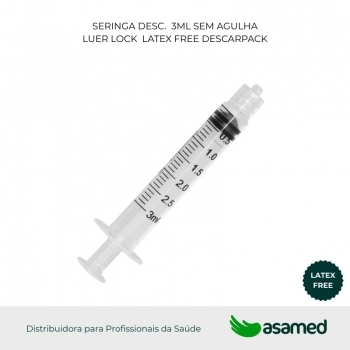 SERINGA DESC. 3ML SEM AGULHA LUER LOCK LATEX FREE DESCARPACK