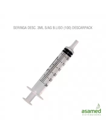 SERINGA DESC. 3ML SEM AGULHA LUER SLIP LATEX FREE DESCARPACK