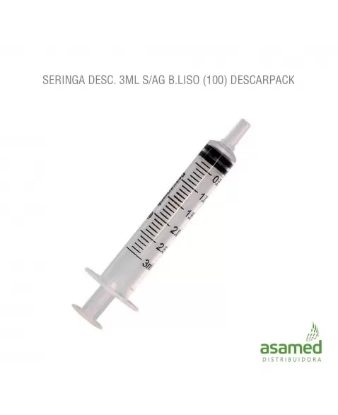 SERINGA DESC. 3ML SEM AGULHA LUER SLIP LATEX FREE DESCARPACK