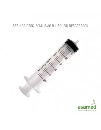 SERINGA DESC. 60ML SEM AGULHA LUER SLIP LATEX FREE DESCARPACK