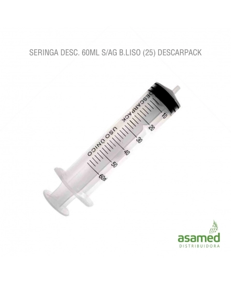 SERINGA DESC. 60ML SEM AGULHA LUER SLIP LATEX FREE DESCARPACK