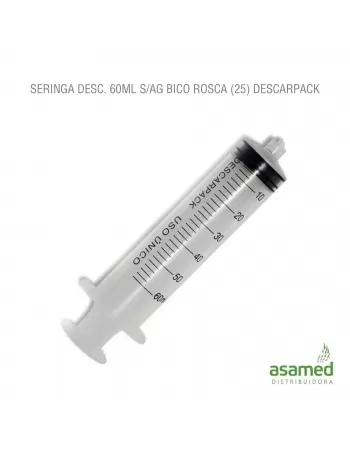 SERINGA DESC. 60ML SEM AGULHA LUER LOCK LATEX FREE DESCARPACK