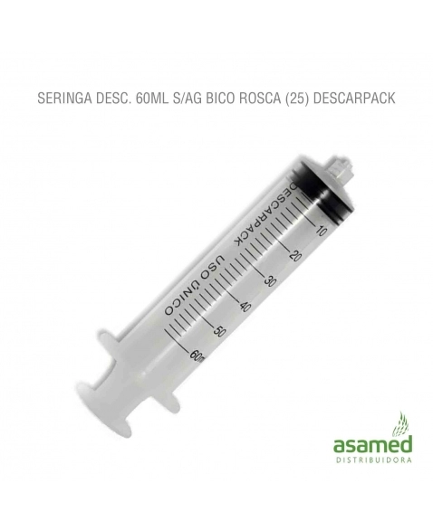 SERINGA DESC. 60ML SEM AGULHA LUER LOCK LATEX FREE DESCARPACK