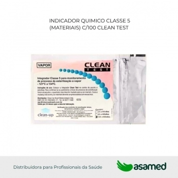 INDICADOR QUIMICO CLASSE 5 (MATERIAIS) C/100 CLEAN TEST