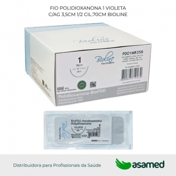 FIO POLIDIOXANONA 1 VIOLETA C/AG 3,5CM 1/2 CIL.70CM BIOLINE