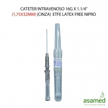 CATETER INTRAVENOSO 16G X 1.1/4" (1,75X32MM)(CINZA) NIPRO