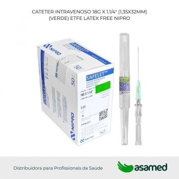 CATETER INTRAVENOSO 18G X 1.1/4" (1,35X32MM)(VERDE) NIPRO