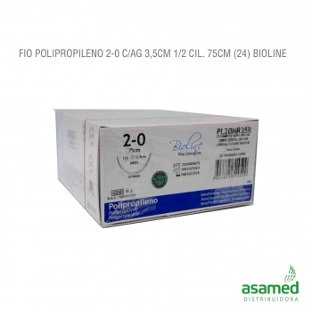 FIO POLIPROPILENO 2-0 C/AG 3,5CM 1/2 CIL. 75CM BIOLINE