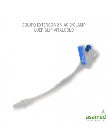 EQUIPO EXTENSOR 2 VIAS C/CLAMP LUER SLIP VITALGOLD