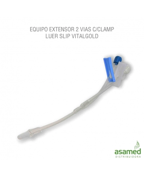 EQUIPO EXTENSOR 2 VIAS C/CLAMP LUER SLIP VITALGOLD