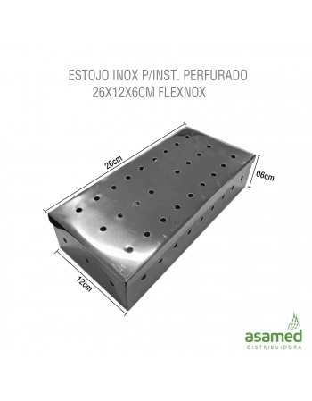 ESTOJO INOX P/INST. PERFURADO 26X12X6CM FLEX FLEXNOX