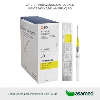 CATETER INTRAVENOSO AUTOGUARD INSYTE 24G X 0,56" (AMARELO) BD