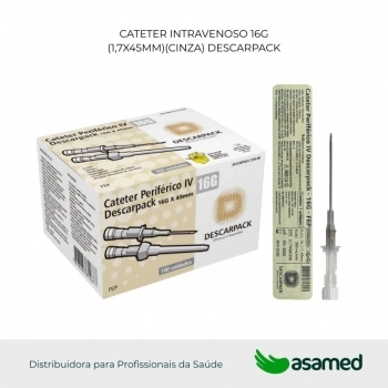 CATETER INTRAVENOSO 16G (1,7X45MM)(CINZA) DESCARPACK