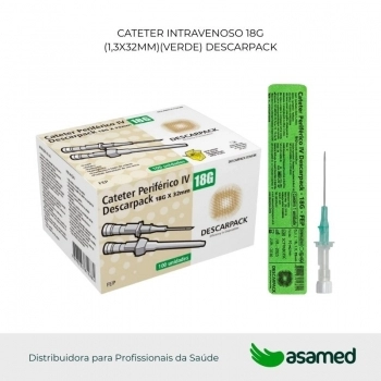 CATETER INTRAVENOSO 18G (1,3X32MM)(VERDE) DESCARPACK