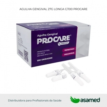 AGULHA GENGIVAL 27G LONGA C/100 PROCARE