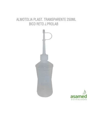 ALMOTOLIA PLAST. TRANSPARENTE 250ML BICO RETO J.PROLAB