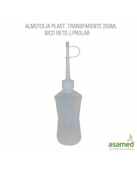 ALMOTOLIA PLAST. TRANSPARENTE 250ML BICO RETO J.PROLAB