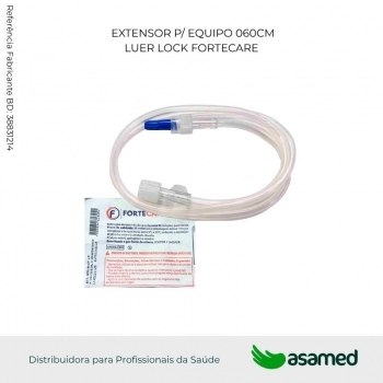 EXTENSOR P/ EQUIPO 060CM LUER LOCK FORTCARE