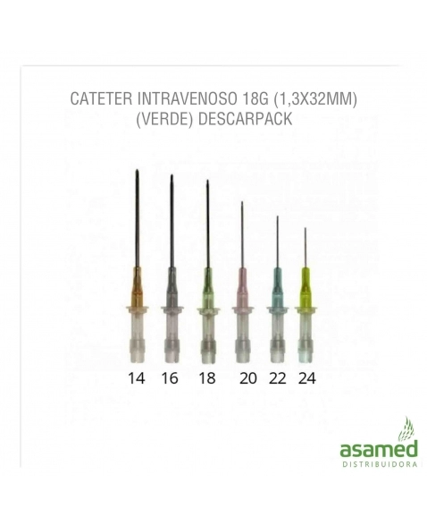 CATETER INTRAVENOSO 18G (1,3X32MM)(VERDE) DESCARPACK