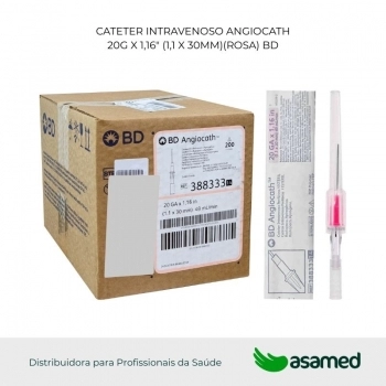 CATETER INTRAVENOSO ANGIOCATH 20G X 1,16" (1,1 X 30MM)(ROSA) BD