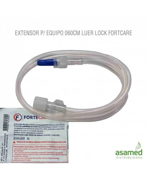 EXTENSOR P/ EQUIPO 060CM LUER LOCK FORTCARE