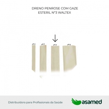 DRENO PENROSE COM GAZE ESTERIL Nº3 WALTEX