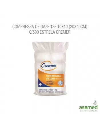 COMPRESSA DE GAZE 13F 10X10 (20X40CM) C/500 ESTRELA CREMER