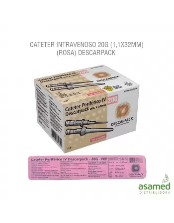 CATETER INTRAVENOSO 20G (1,1X32MM)(ROSA) DESCARPACK