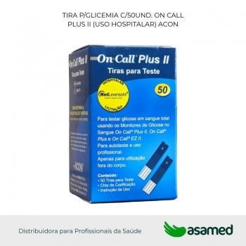 TIRA P/GLICEMIA C/50UND. ON CALL PLUS II (USO HOSPITALAR) ACON