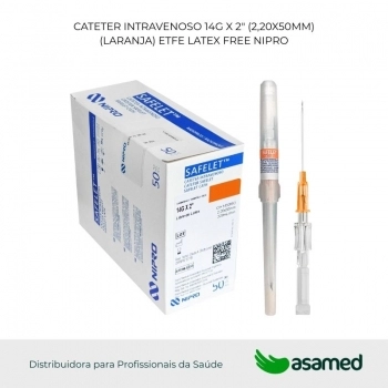 CATETER INTRAVENOSO 14G X 2" (2,20X50MM)(LARANJA) NIPRO