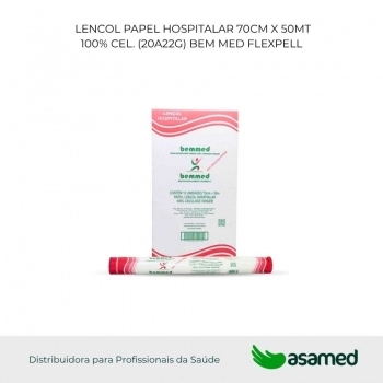 LENCOL PAPEL HOSPITALAR 70CM X 50MT EXTRA 100% CEL. (23A25G) BEM MED FLEXPE