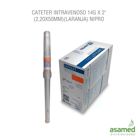 CATETER INTRAVENOSO 14G X 2" (2,20X50MM)(LARANJA) NIPRO