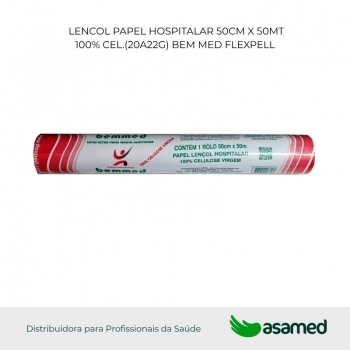 LENCOL PAPEL HOSPITALAR 50CM X 50MT EXTRA 100% CEL.(23A25G) BEM MED FL