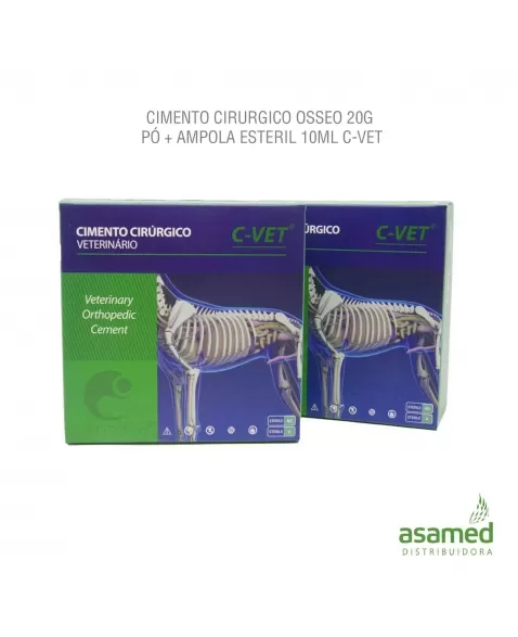 CIMENTO CIRURGICO OSSEO 20G PÓ + AMPOLA ESTERIL 10ML C-VET