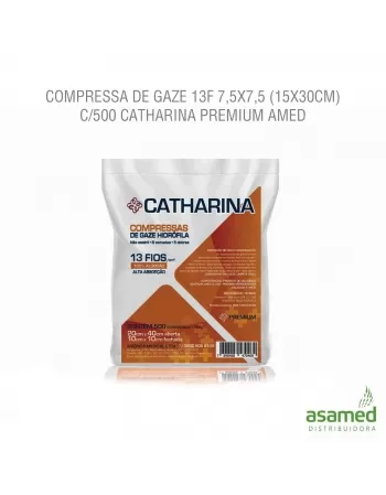 COMPRESSA DE GAZE 13F 7,5X7,5 (15X30CM) C/500 CATHARINA PREMIUM AMED
