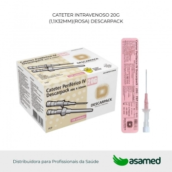 CATETER INTRAVENOSO 20G (1,1X32MM)(ROSA) DESCARPACK
