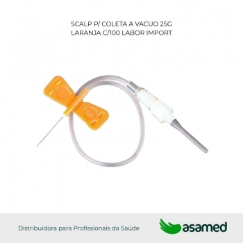 SCALP P/ COLETA A VACUO 25G LARANJA C/100 LABOR IMPORT