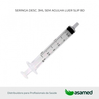 SERINGA DESC. 3ML SEM AGULHA LUER SLIP BD
