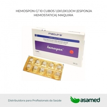 HEMOSPON C/ 10 CUBOS 1,0X1,0X1,0CM (ESPONJA HEMOSTATICA) MAQUIRA