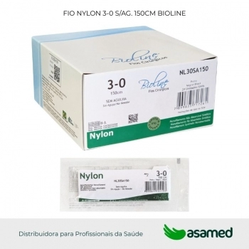FIO NYLON 3-0 S/AG. 150CM BIOLINE