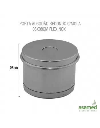 PORTA ALGODAO REDONDO C/MOLA 08X08CM FLEXINOX