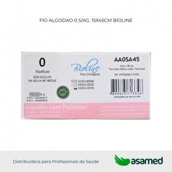 FIO ALGODAO 0 AZUL S/AG 15X45CM BIOLINE