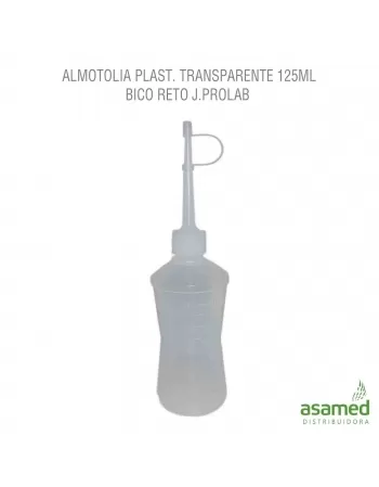 ALMOTOLIA PLAST. TRANSPARENTE 125ML BICO RETO J.PROLAB