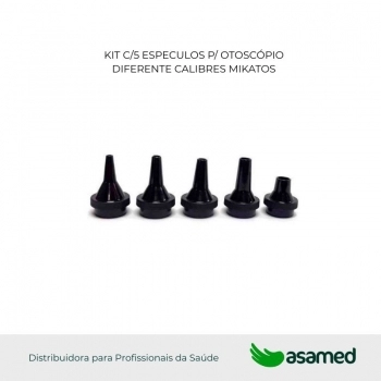 KIT C/5 ESPECULOS P/ OTOSCÓPIO DIFERENTE CALIBRES MIKATOS