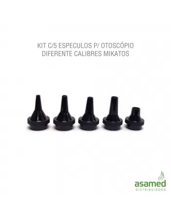 KIT C/5 ESPECULOS P/ OTOSCÓPIO DIFERENTE CALIBRES MIKATOS