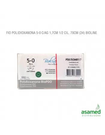 FIO POLIDIOXANONA 5-0 C/AG 1,7CM 1/2 CIL. 70CM BIOLINE